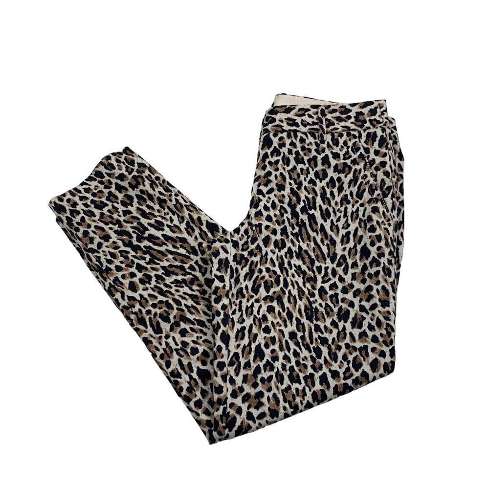 J. Crew Stretch City Fit Animal/Leopard Print Pants Women's Size 0